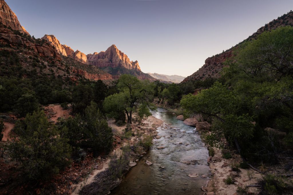 Zion National Park at dawn.