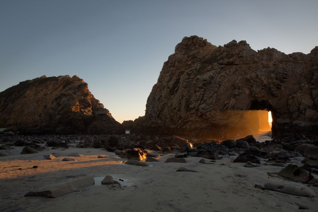 Keyhole Arch Along The California Coast