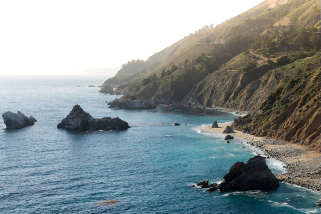 A panoramic view of Big Sur. 