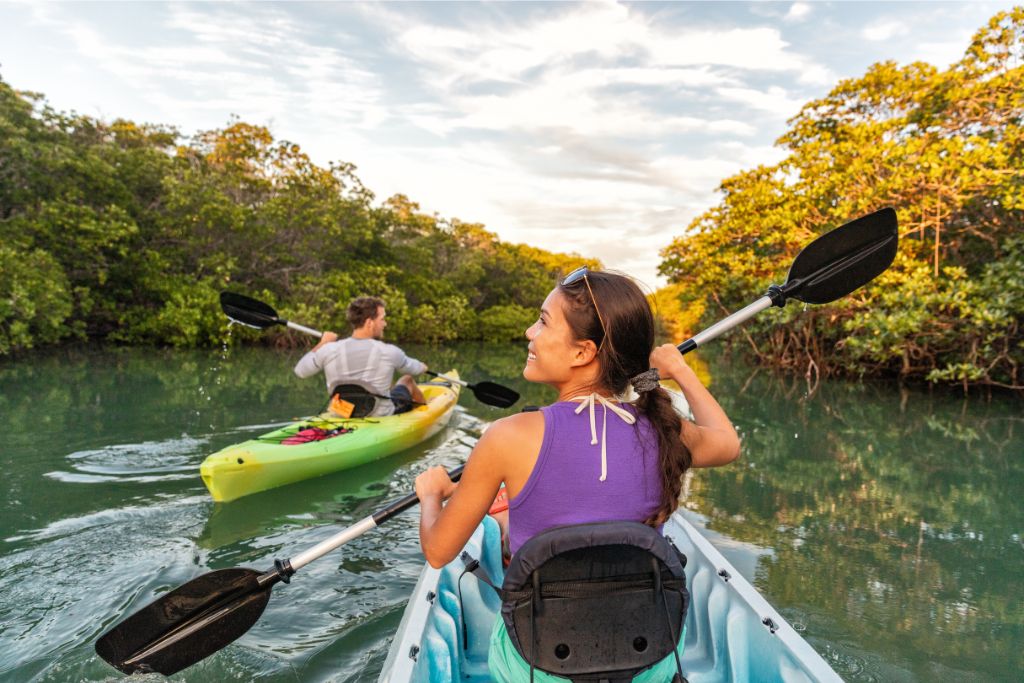 Kayaking in the mangroves is a great way to spend your honeymoon after eloping in Florida.